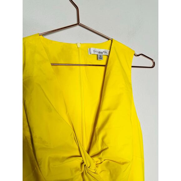 TOCCIN X RTR Bright Yellow Nylon Hourglass Sleeveless Twist Front Dress Size 10 - Picture 7 of 13